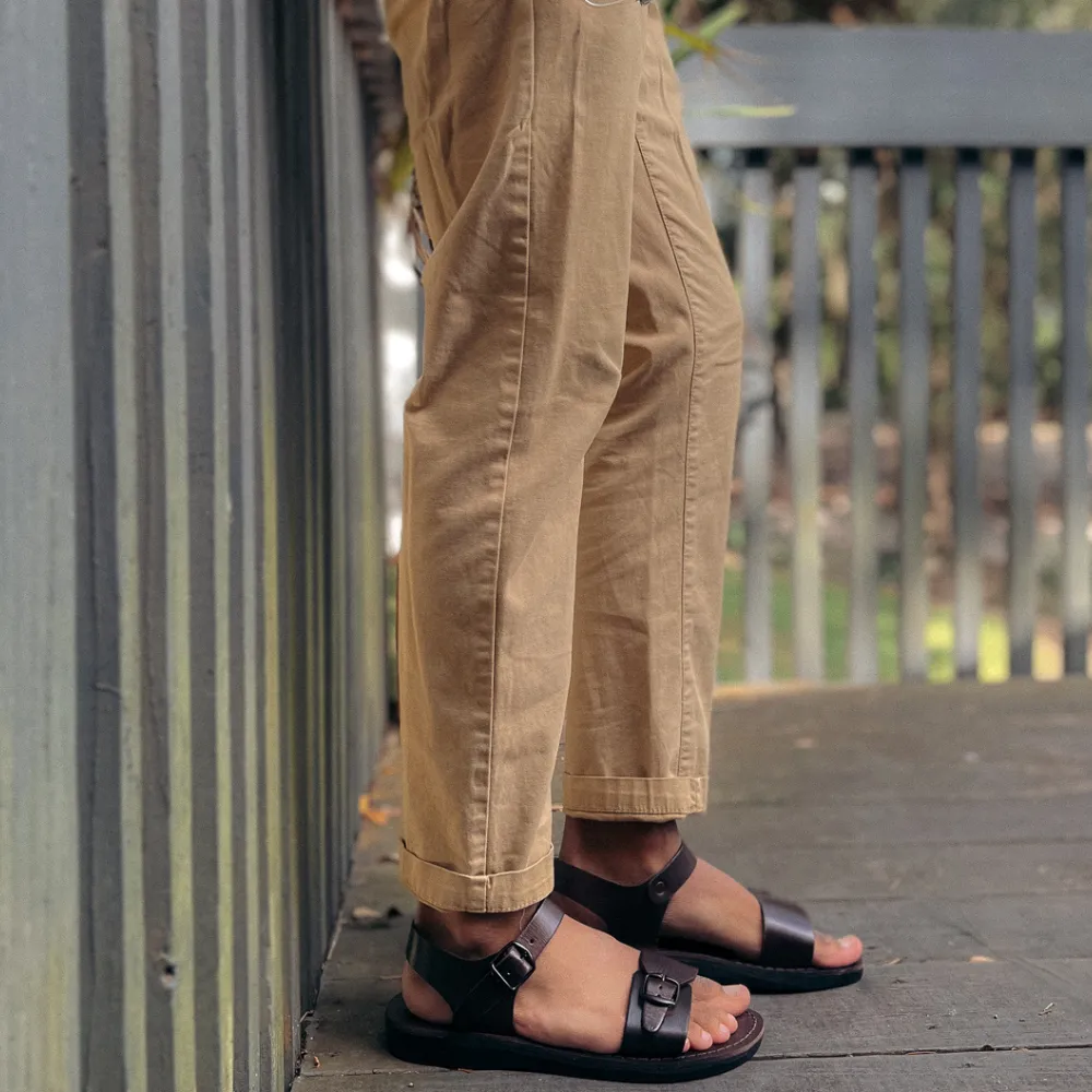 The Original - Leather Adjustable Buckle Sandal | Brown