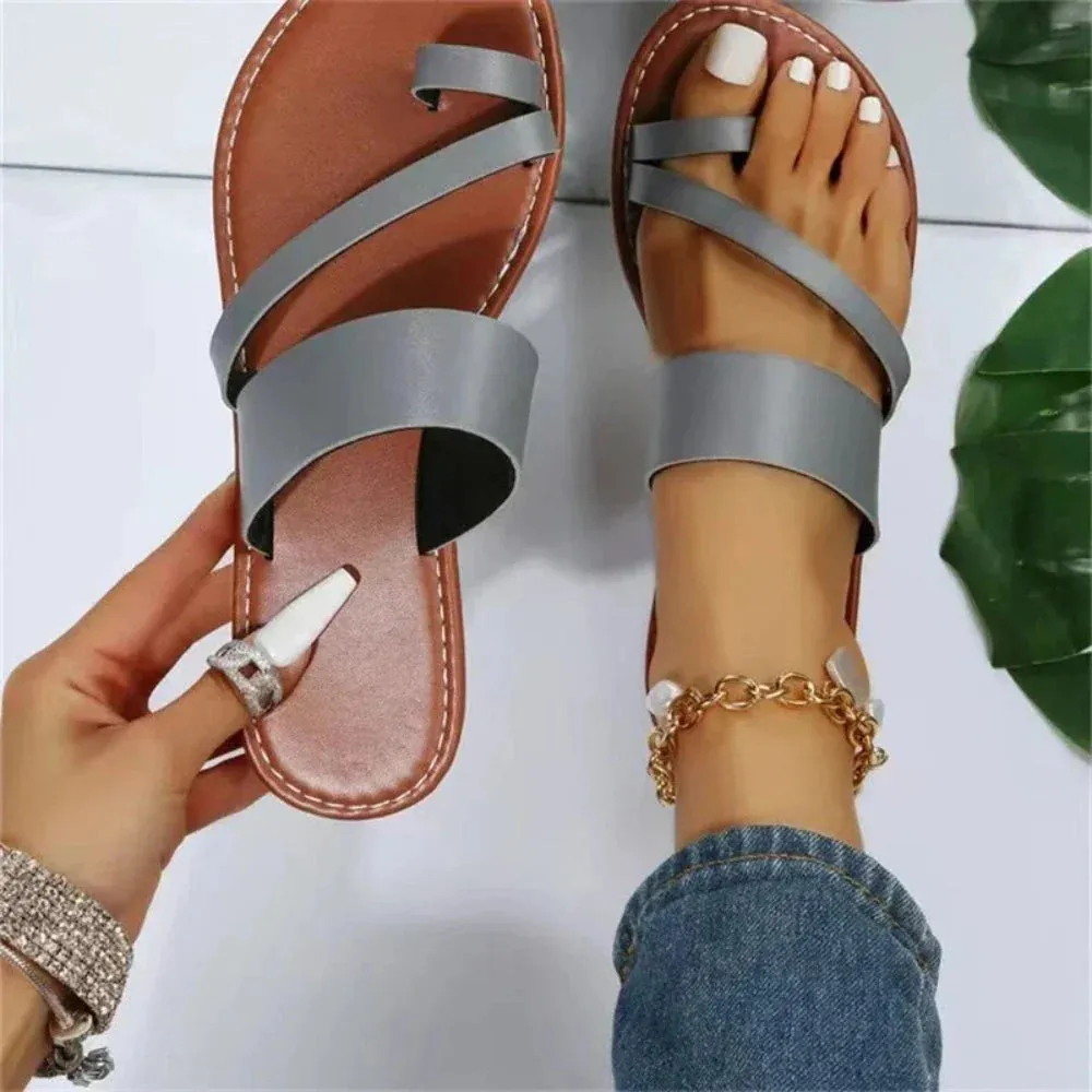 Women Summer Vegan Leather Slippers