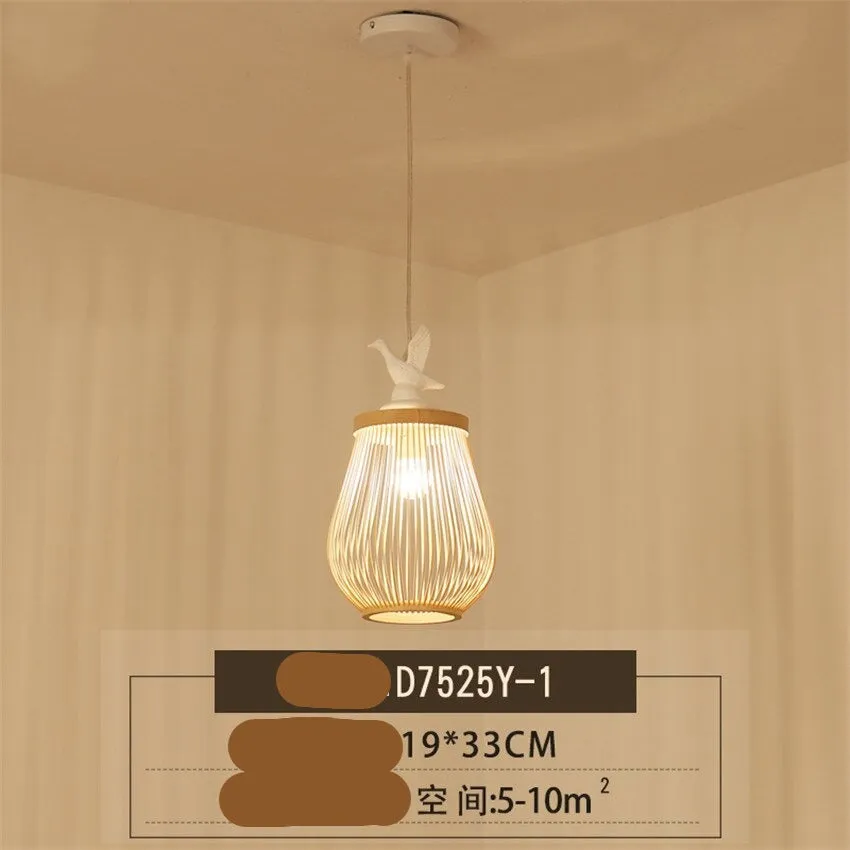 Wooden Bird Cage LED Pendant Light - Bird Pendant Light