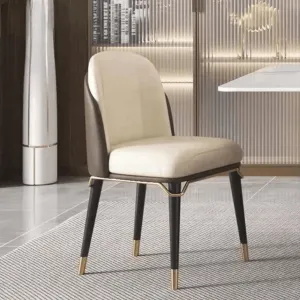 Wooden Twist Greco Modern Stylish PU Leather Dining Chair with Metal Legs for Wedding, Banquet Hall, Dining Room