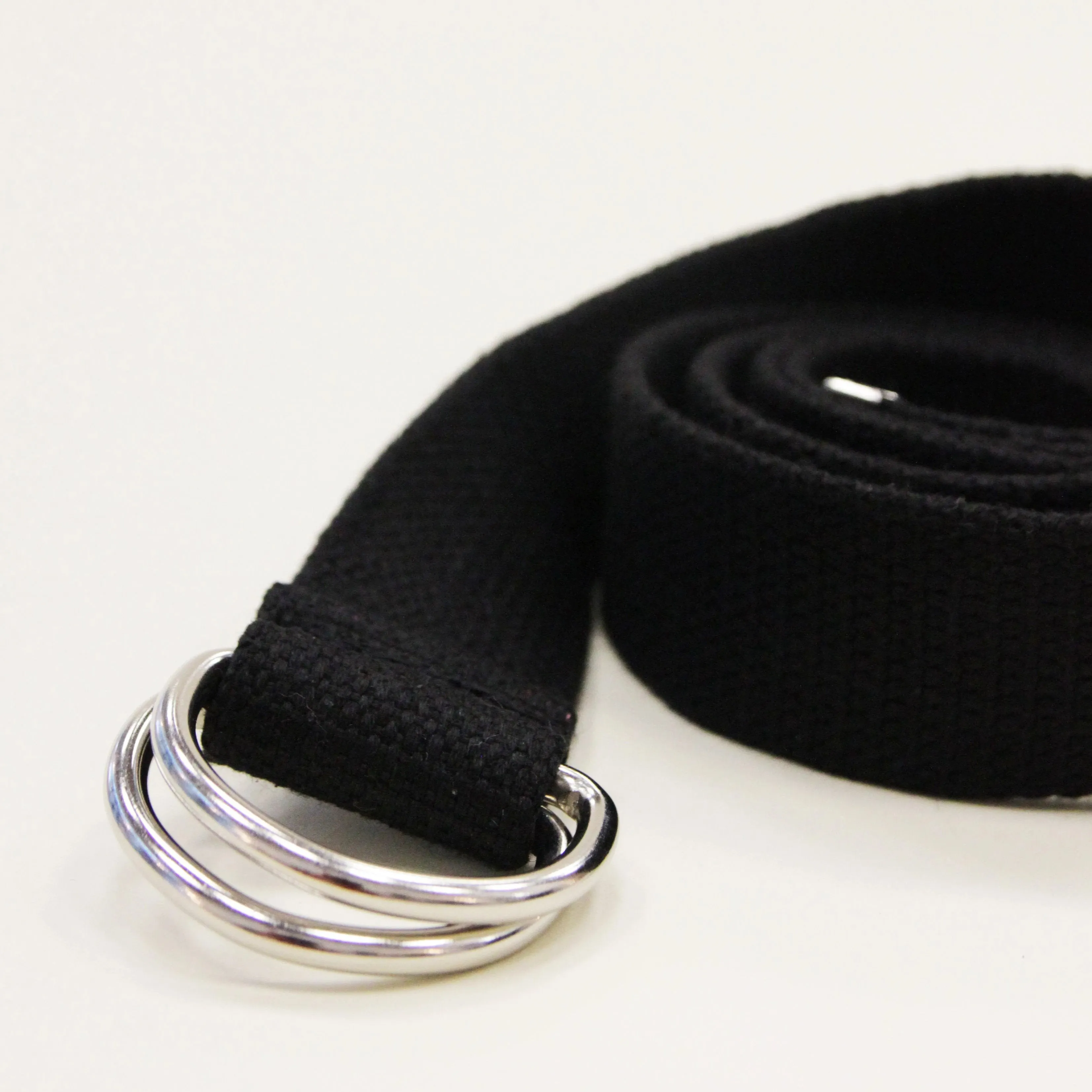 YLICO Black Fabric D-Ring Belt